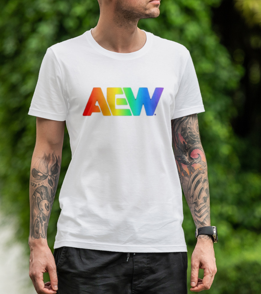 AEW 2024 Pride Rainbow T-Shirt