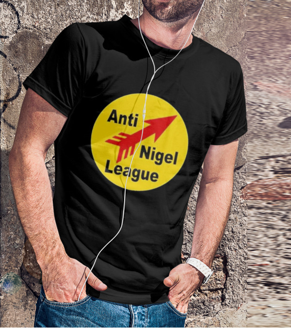 Anti Nigel League Red Arrow Emblem Yellow Circle T-Shirt