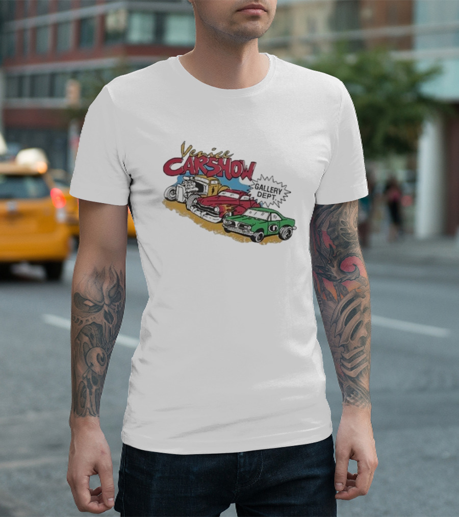 Venice Car Show Gallery Dept Vintage Cars Racing T-Shirt