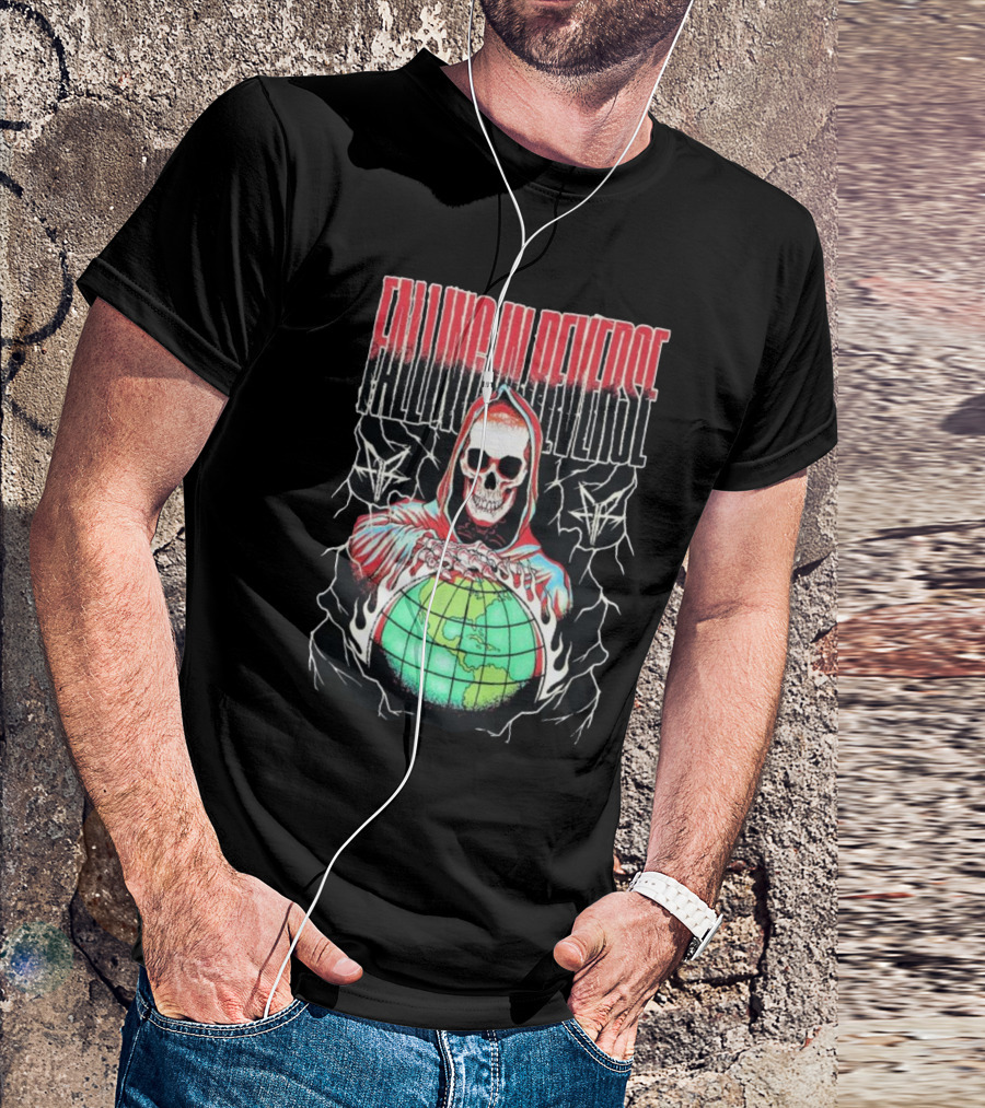 Falling In Reverse Skull Hood Globe T-Shirt