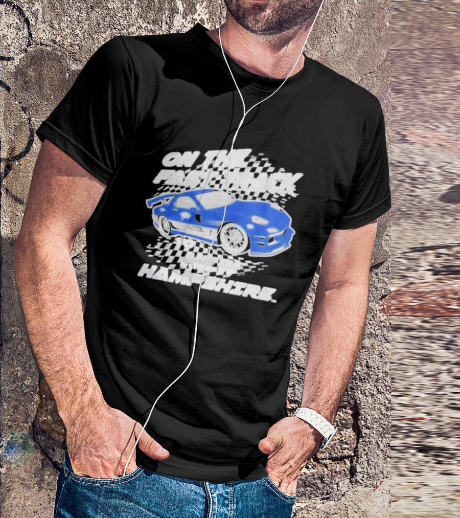 On The Fast Track New Hampshire Wildcats Racing Car T-Shirt