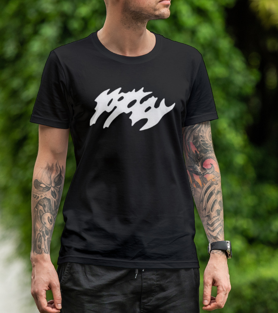 Poppy Updates Distorted Text T-Shirt