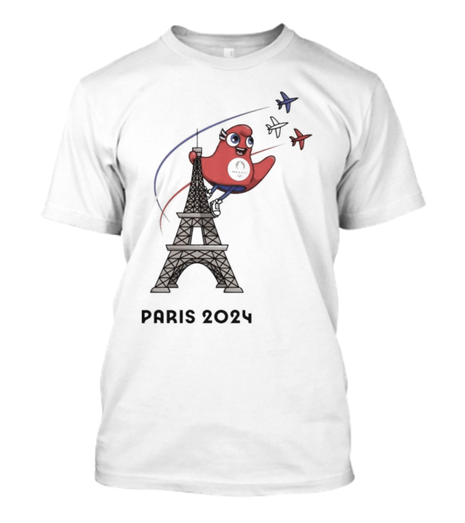 Paris 2024 Eiffel Tower Mascot Planes T-Shirt