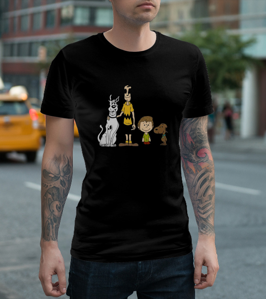 Snoopy Charlie Brown Scooby-Doo Shaggy Rogers Mashup T-Shirt