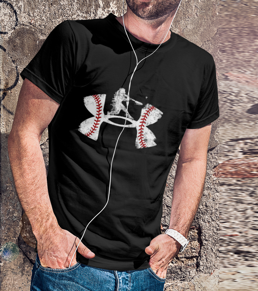 Under Armour Baseball Player Silhouette Logo With Stitching T-Shirt
