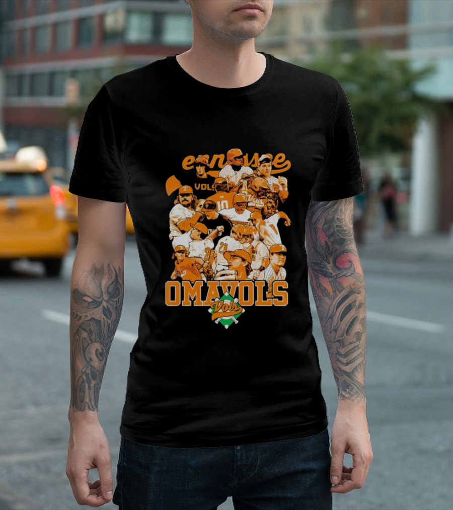Tennessee Volunteers Omavols Baseball Players Collage T-Shirt