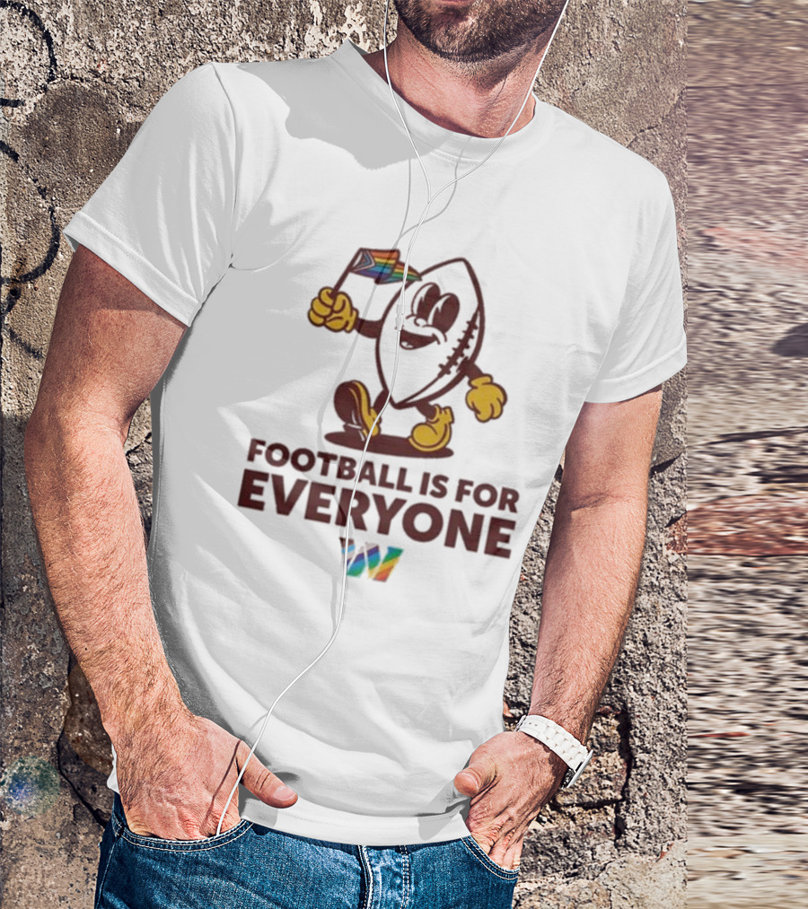 Washington Commanders Pride 2024 Football Is For Everyone Rainbow Flag T-Shirt