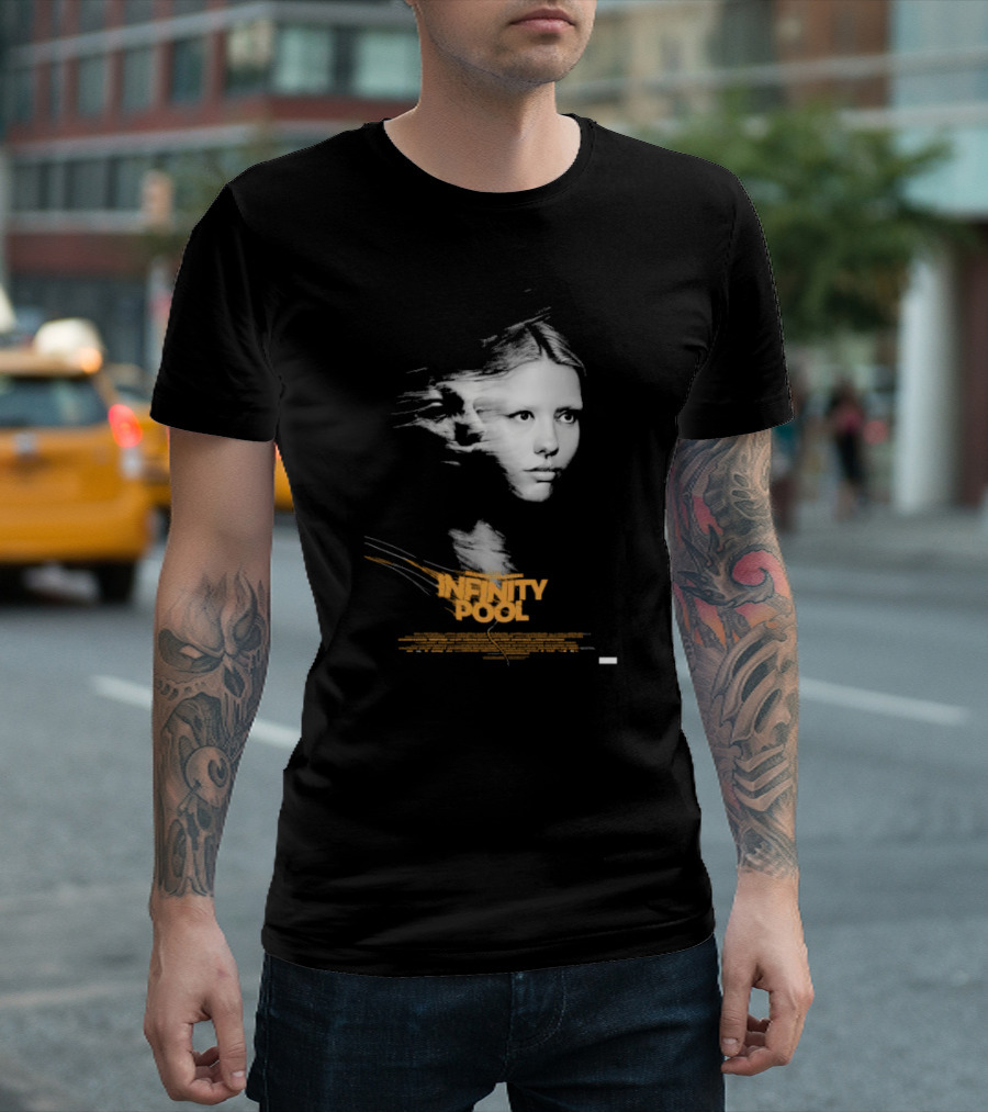 Brandon Cronenberg Infinity Pool Movie Poster Face and Text T-Shirt