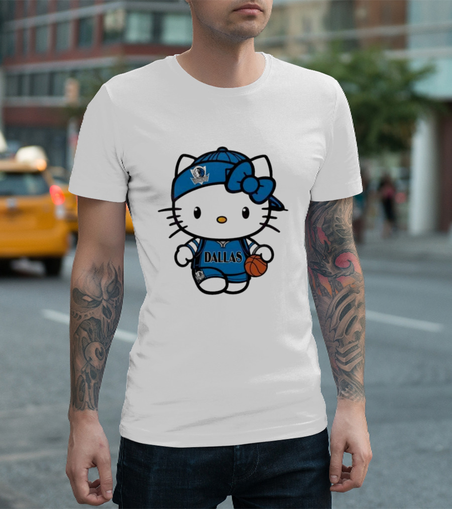 Dallas Mavericks Hello Kitty Basketball Team Spirit T-Shirt