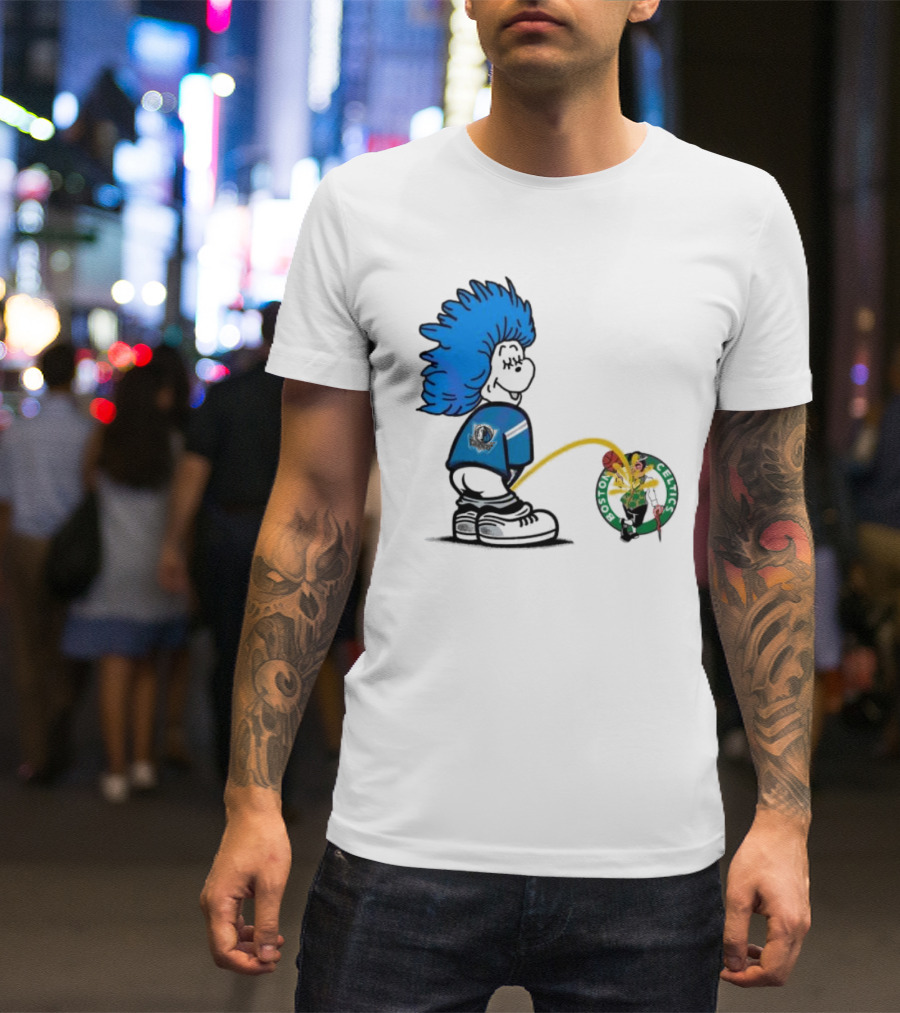 Dr Seuss Thing One Dallas Mavericks Urine On Boston Celtics T-Shirt