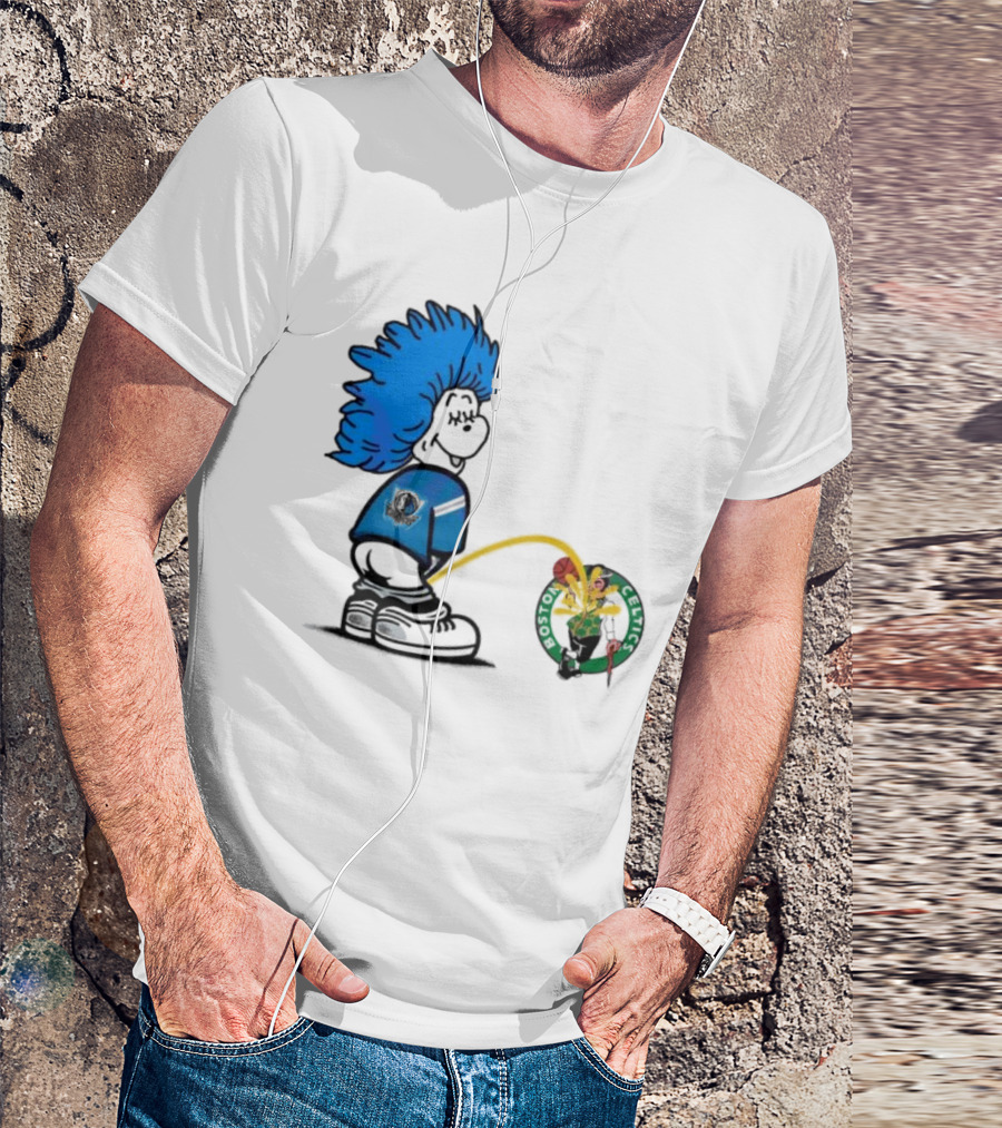 Dr Seuss Thing One Dallas Mavericks Urine On Boston Celtics T-Shirt