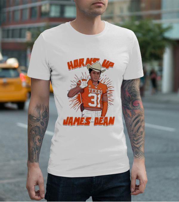 Horns Up Texas 31 Cowboy James Dean T-Shirt