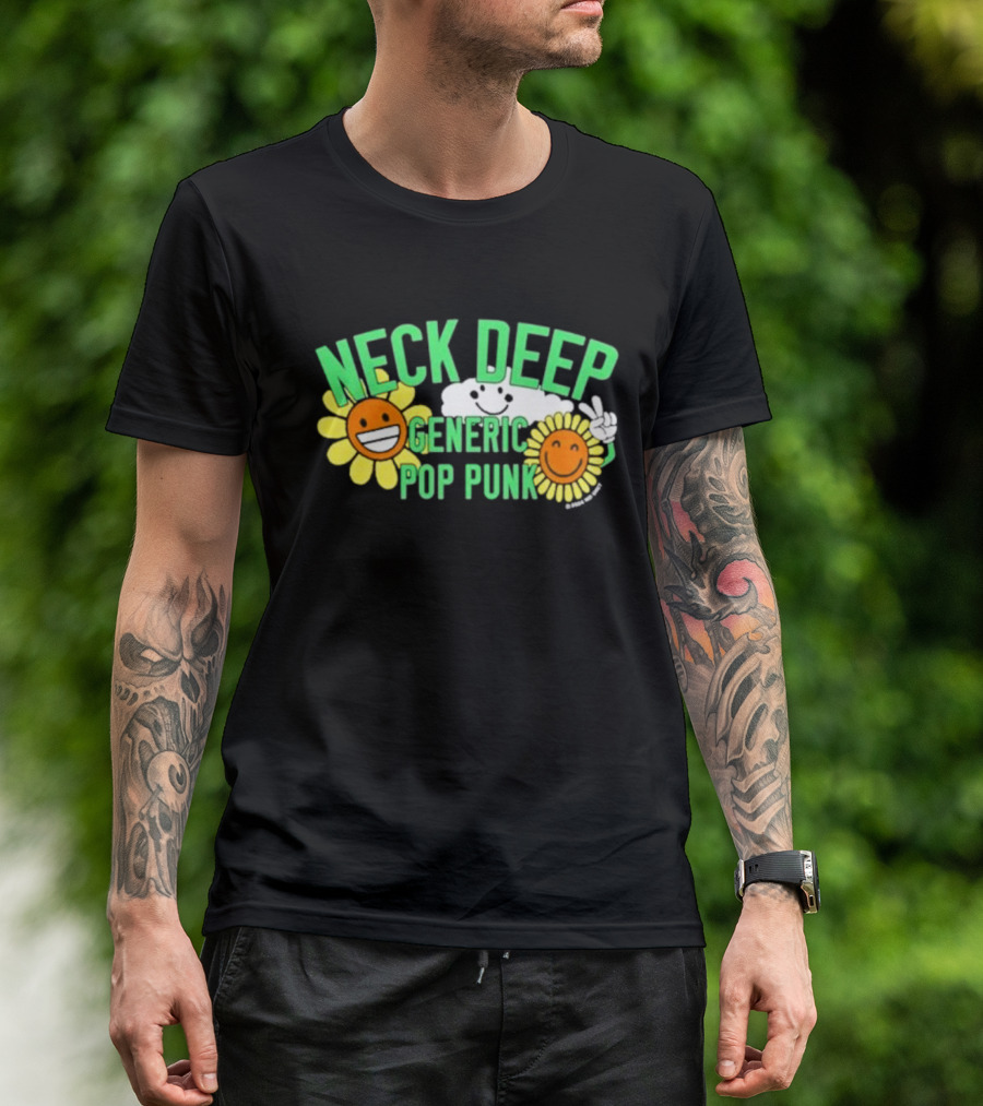 Neck Deep Generic Pop Punk Smile Floral T-Shirt