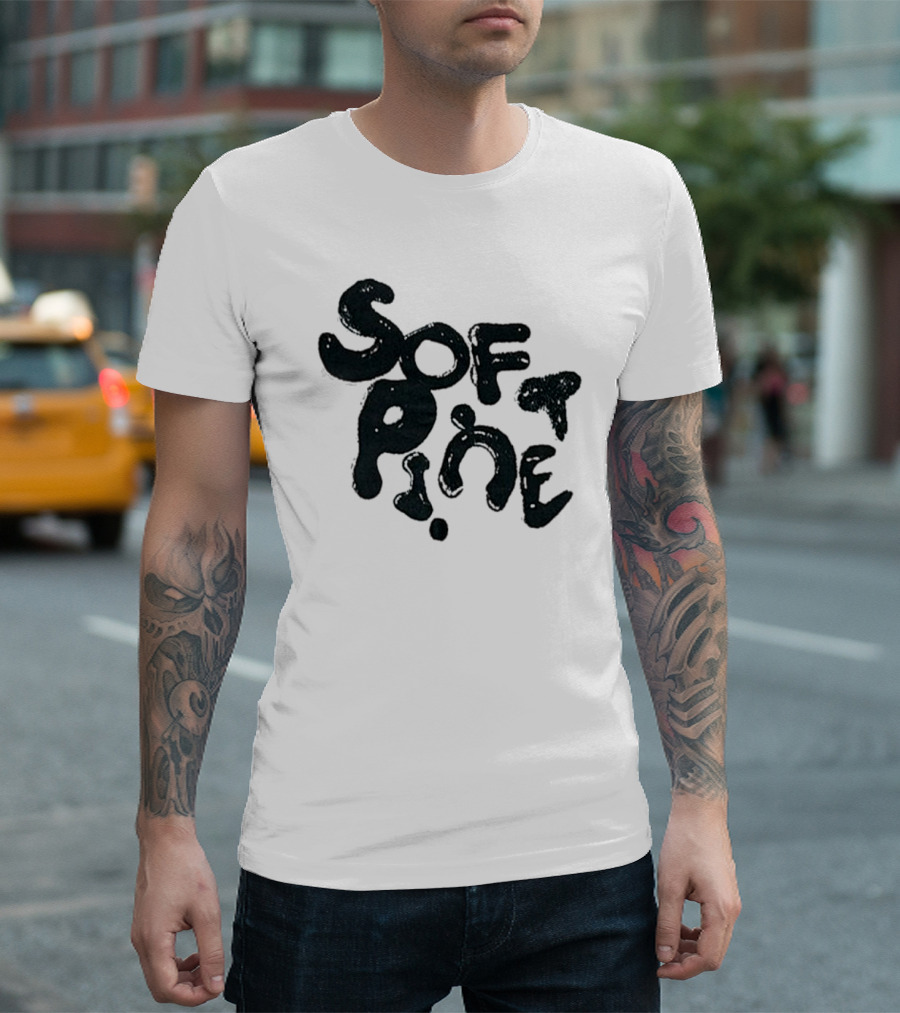 Soft Pine Logo Dark Green Text T-Shirt