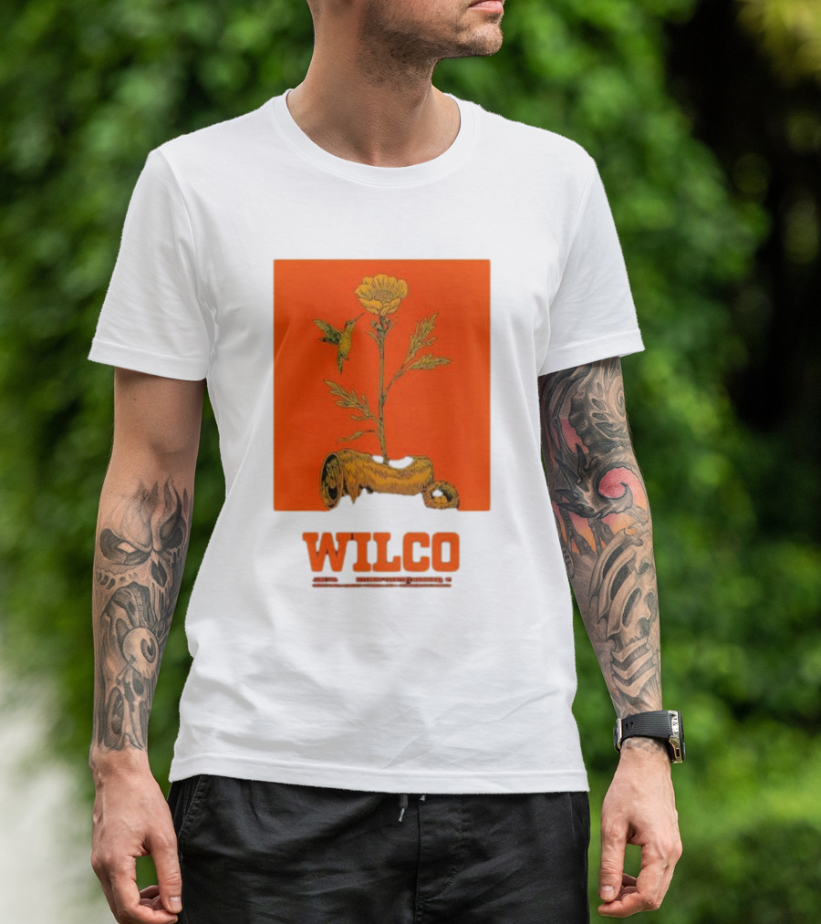 Wilco Jun 12 2024 Riverside Theatre Milwaukee WI Floral Hummingbird T-Shirt