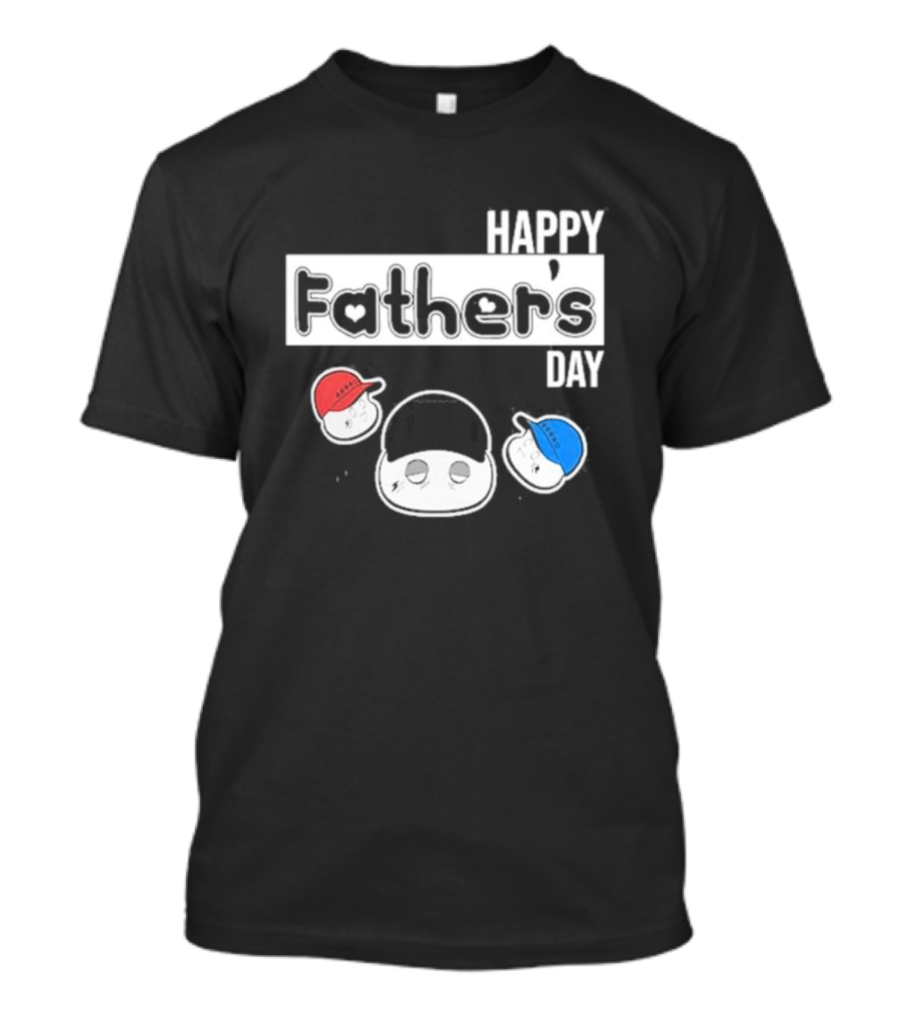 Metokur Happy Father’s Day With Cartoon Faces And Hats T-Shirt