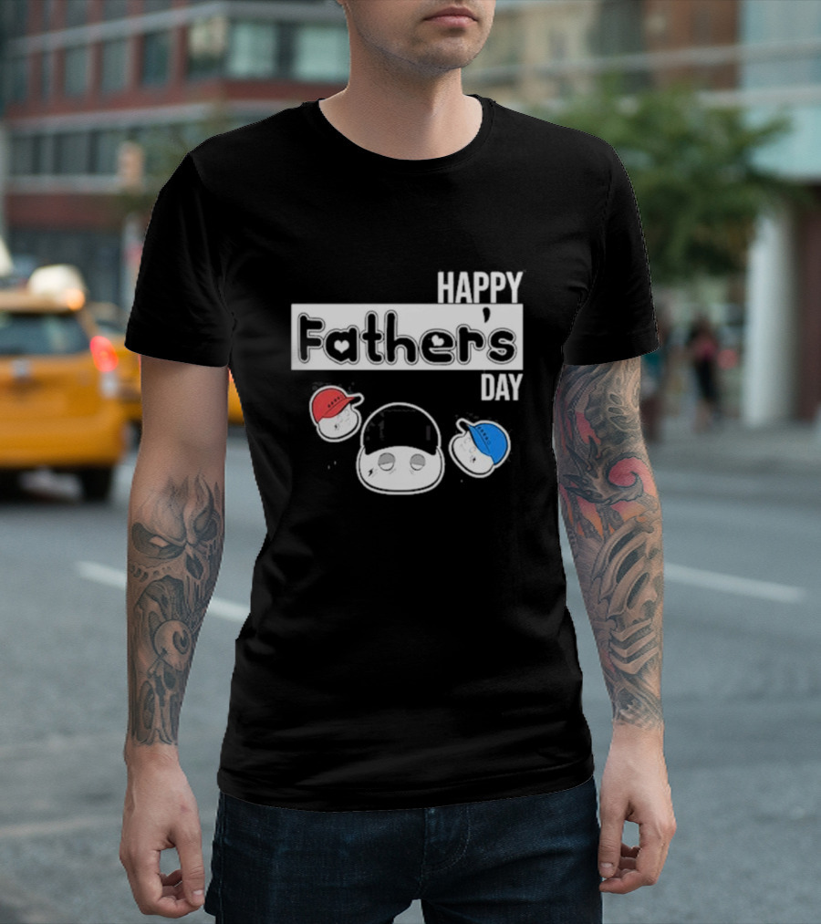 Metokur Happy Father’s Day With Cartoon Faces And Hats T-Shirt