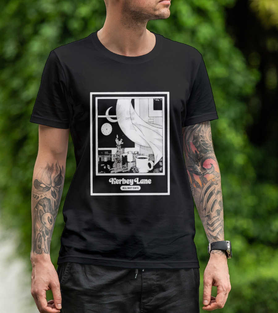 Kerbey Lane All Day Cafe Night Window Scene T-Shirt