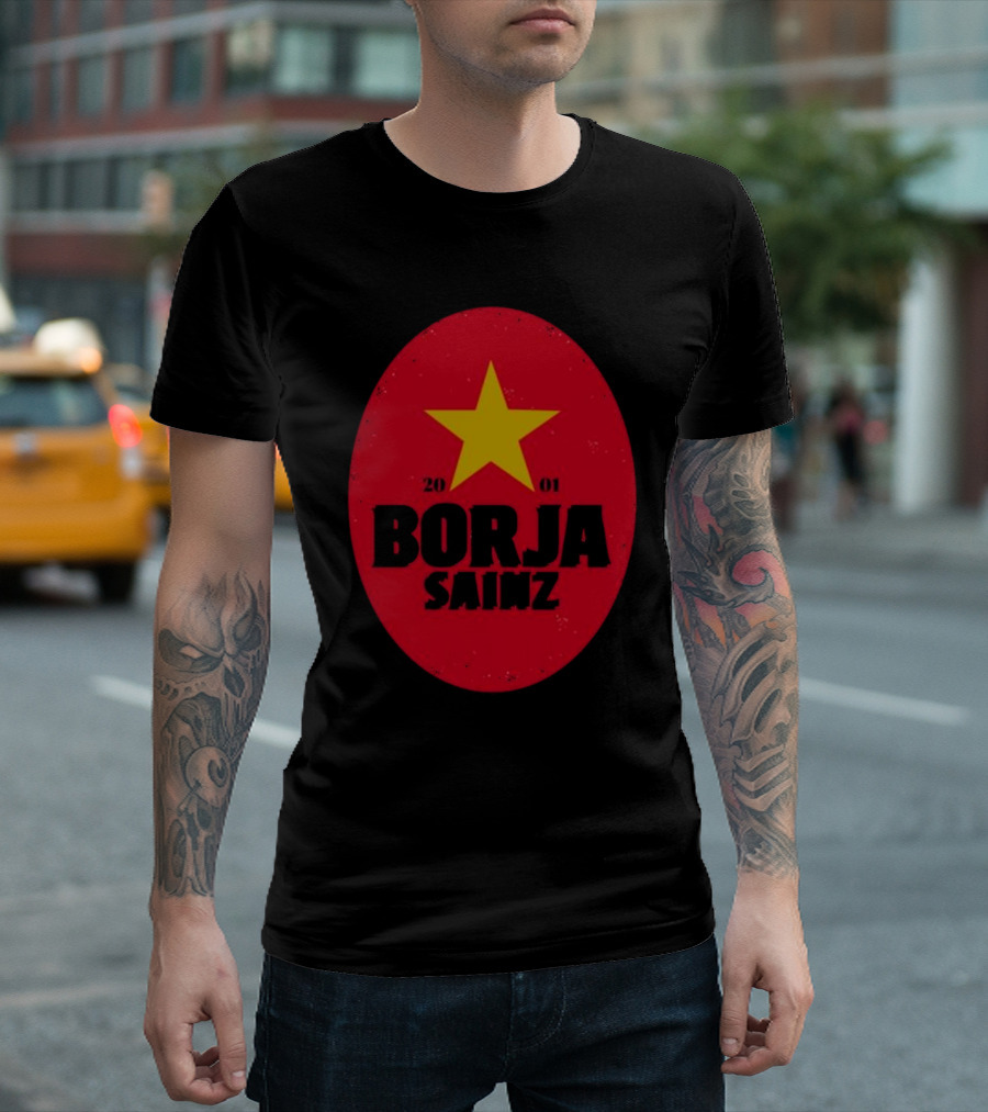Borja Sainz 2001 Red Oval Yellow Star T-Shirt