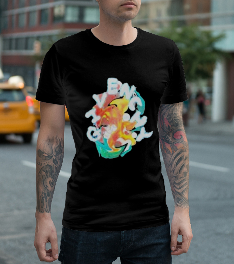 Louis Tomlinson Givenchy Psychedelic Oversized Top Colorful Swirl Text T-Shirt