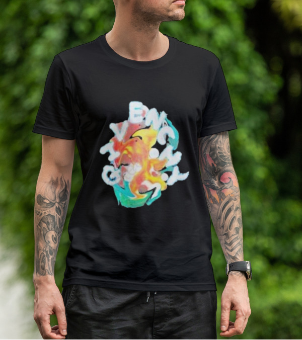 Louis Tomlinson Givenchy Psychedelic Oversized Top Colorful Swirl Text T-Shirt