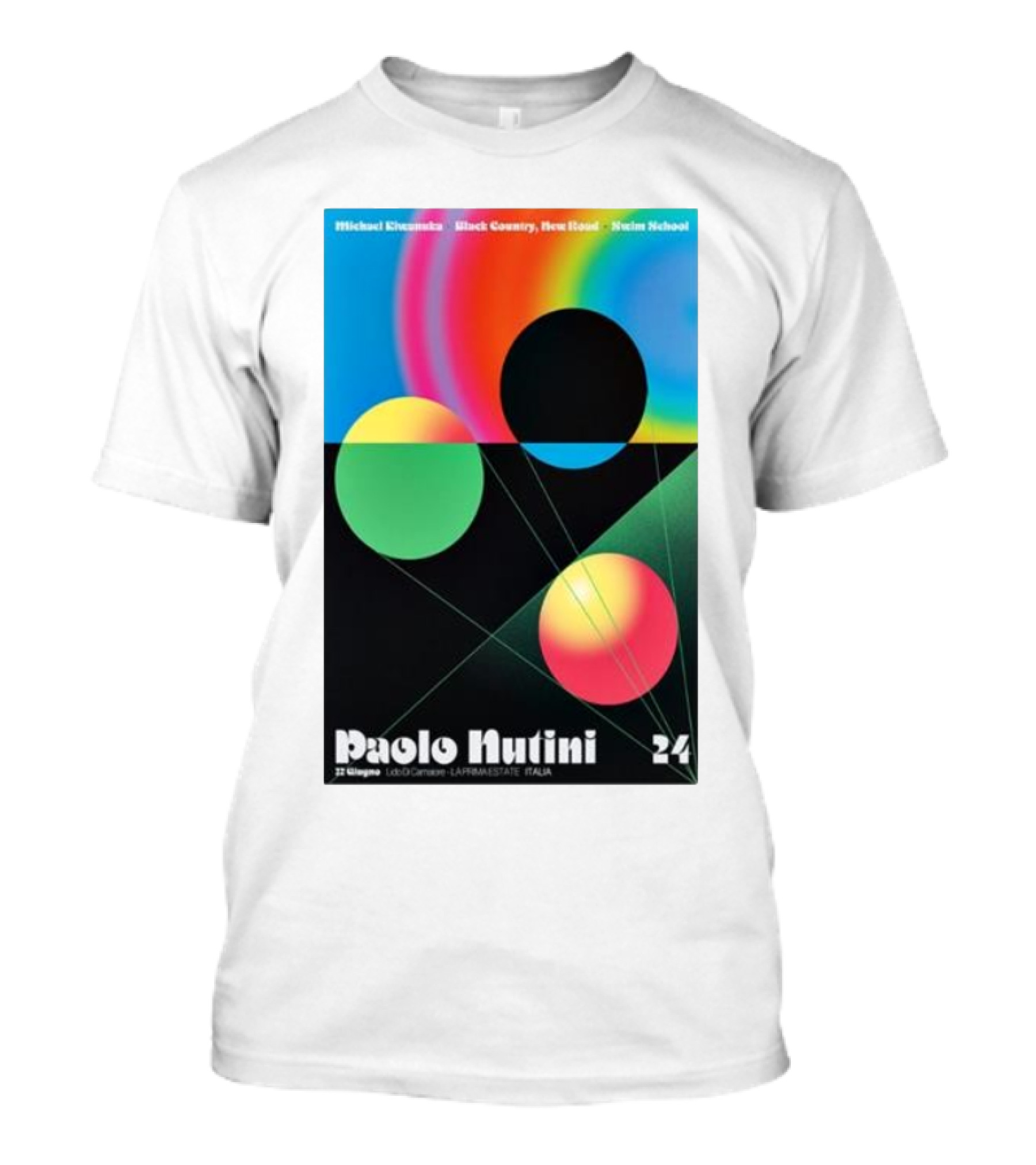 Paolo Nutini Jun 22 2024 Lido Di Camaiore Parco BussolaDomani Italy Michael Kiwanuka Black Country New Road Warpaint T-Shirt