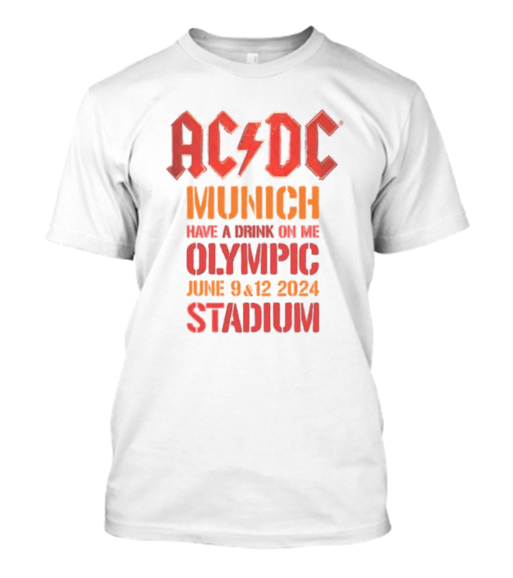 ACDC Munich Have A Drink On Me Olympic Stadium June 9 12 T-Shirt
