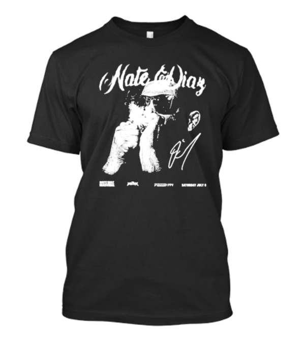 Nate Diaz Big Face Smoke Saturday July 6 Black Hat Mafia 육백팔십팔 Pshhoppy T-Shirt