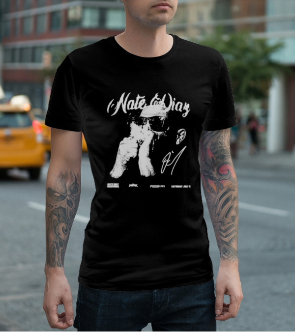 Nate Diaz Big Face Smoke Saturday July 6 Black Hat Mafia 육백팔십팔 Pshhoppy T-Shirt