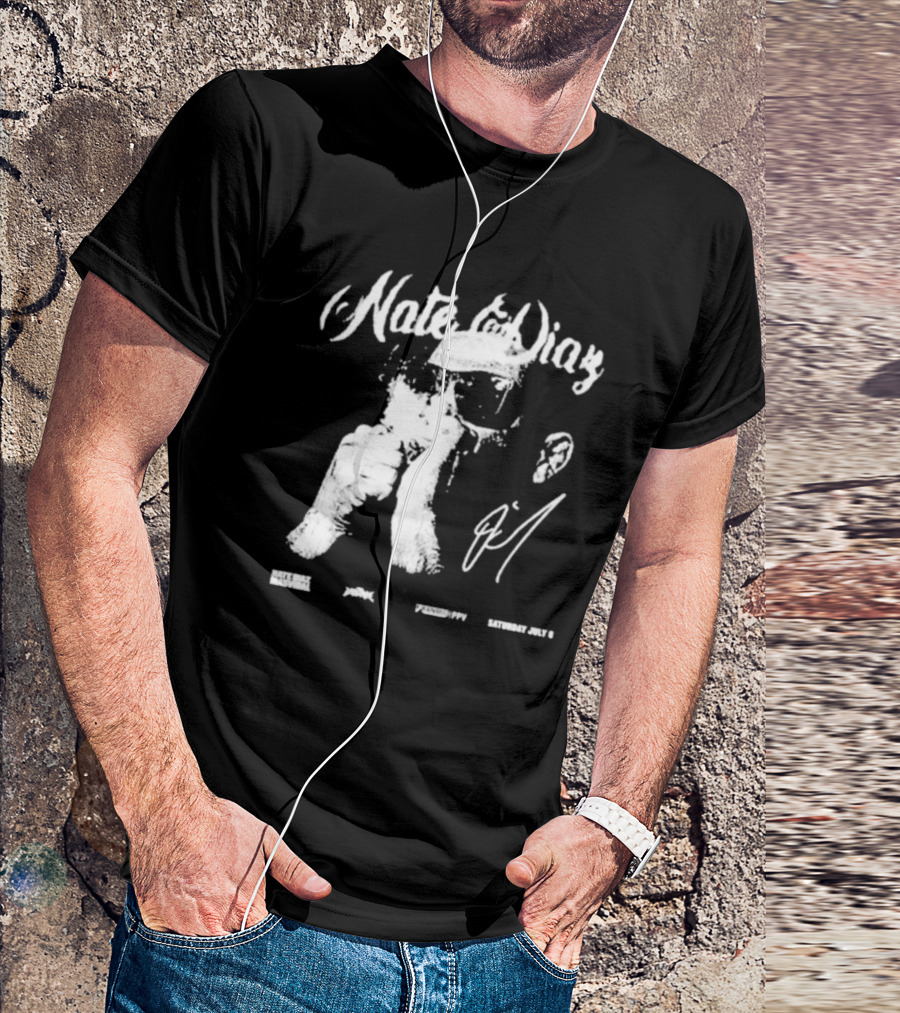 Nate Diaz Big Face Smoke Saturday July 6 Black Hat Mafia 육백팔십팔 Pshhoppy T-Shirt