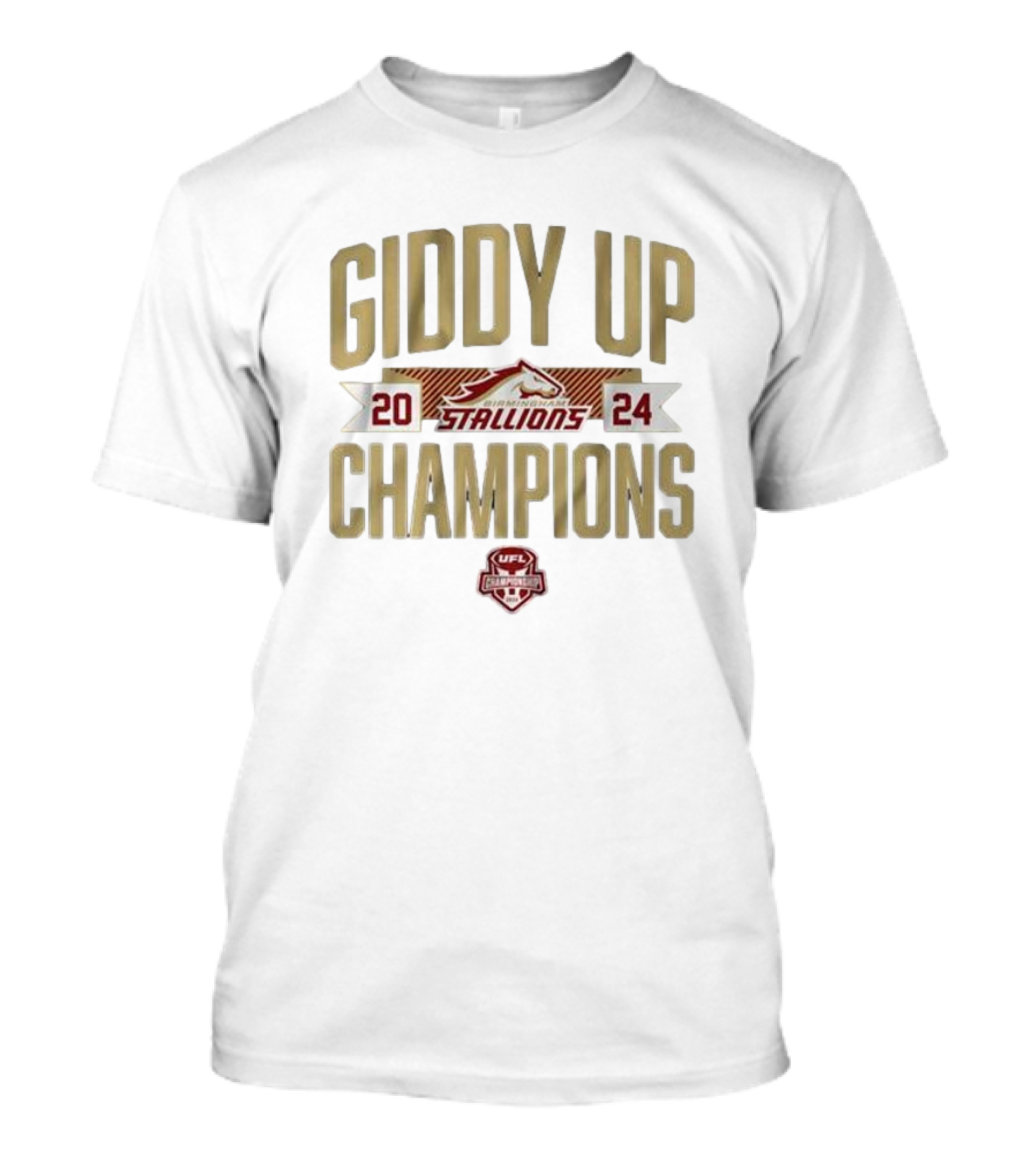 Giddy Up Champions Birmingham Stallions UFL Championship T-Shirt