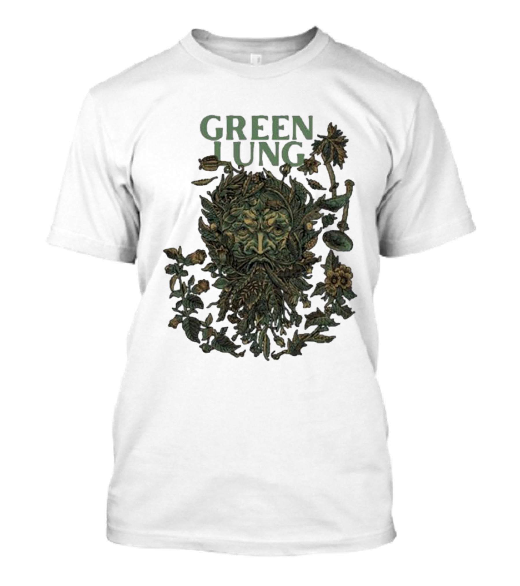 Green Lung Botanical Face Design For Hellfest T-Shirt