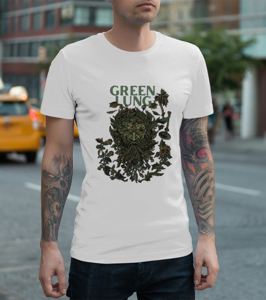 Green Lung Botanical Face Design For Hellfest T-Shirt
