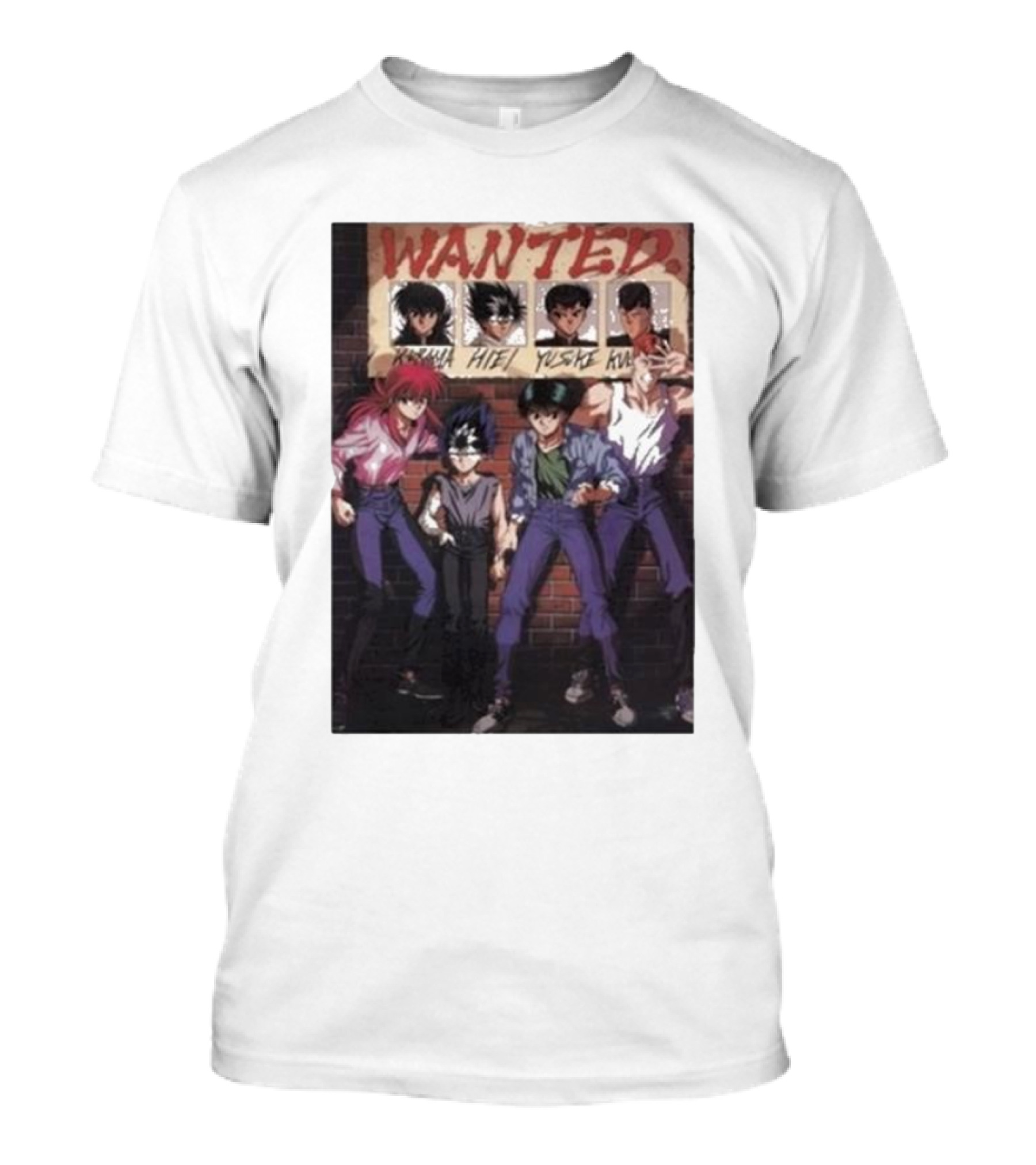 Wanted Poster Kurama Hiei Yusuke Kuwabara Characters T-Shirt