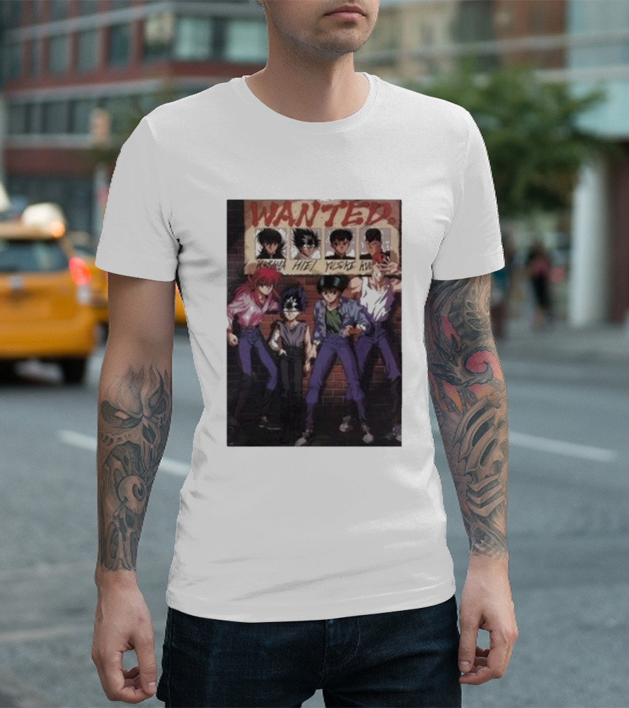 Wanted Poster Kurama Hiei Yusuke Kuwabara Characters T-Shirt