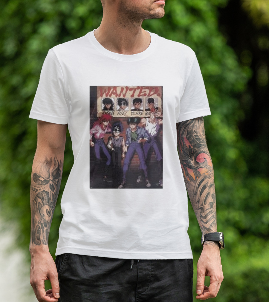 Wanted Poster Kurama Hiei Yusuke Kuwabara Characters T-Shirt