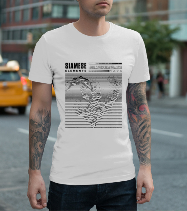 Siamese Elements Topographical Lines And Geometric T-Shirt