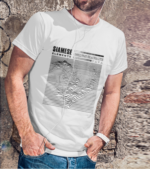Siamese Elements Topographical Lines And Geometric T-Shirt