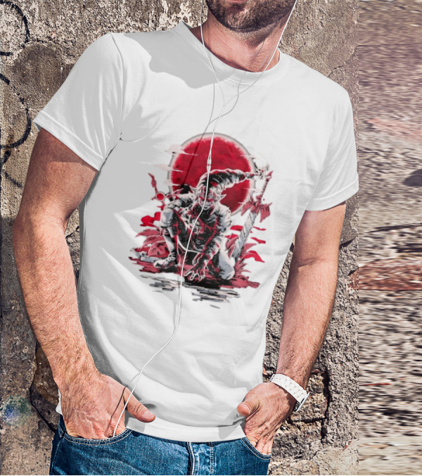 Wax And Wane Paulo Gazola Blood Moon Warrior Blade T-Shirt
