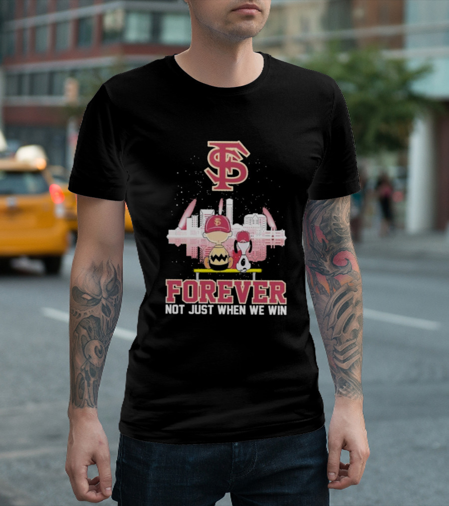 Snoopy and Charlie Brown FSU Forever Not Just When We Win T-Shirt