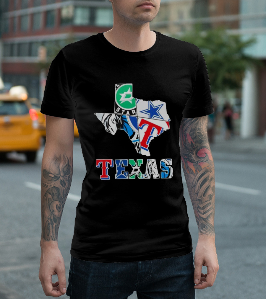 Texas Dallas Cowboys Stars Rangers Mavericks Sports Team T-Shirt
