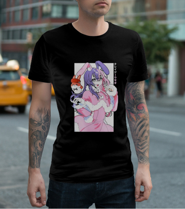 Punkalopi Gamer Supps クレイジーウサギ Bunny Anime Character T-Shirt