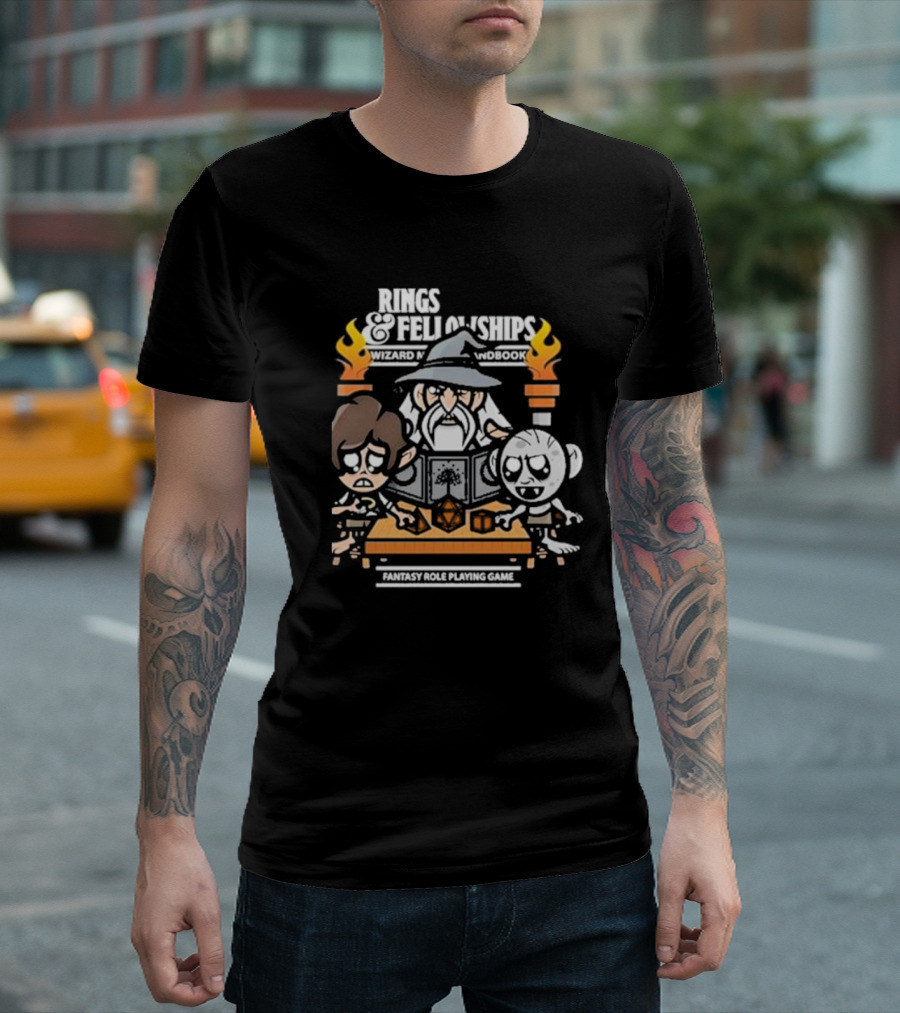 Rings And Fellowships Wizard Magic Handbook Fantasy Role Playing Game T-Shirt