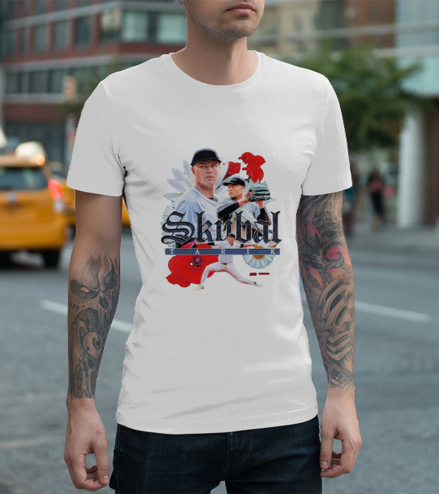 Skubal Tarik Baseball Player Floral Collage T-Shirt