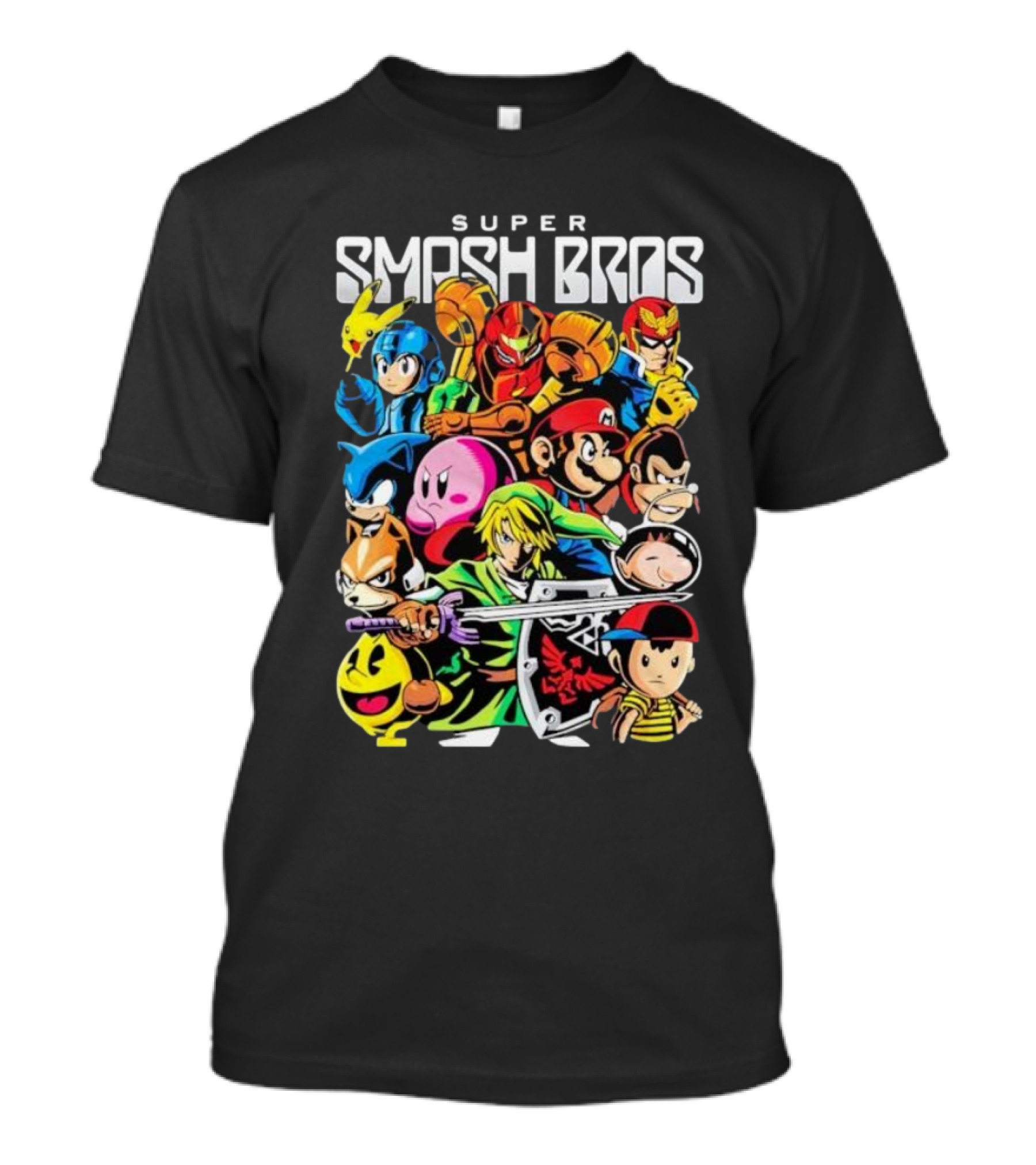 Super Smash Bros Iconic Video Game Characters Draculabyte Wario64 T-Shirt
