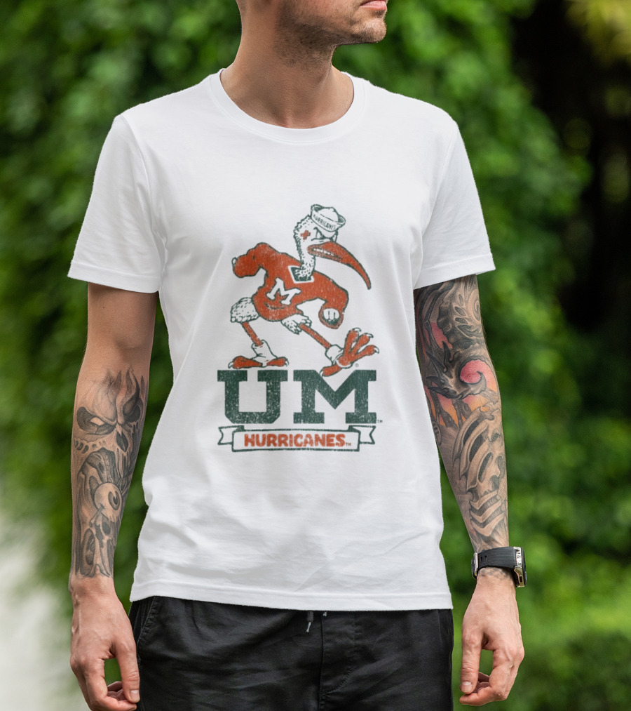 Blue 84 University Of Miami UM Hurricanes White T-Shirt