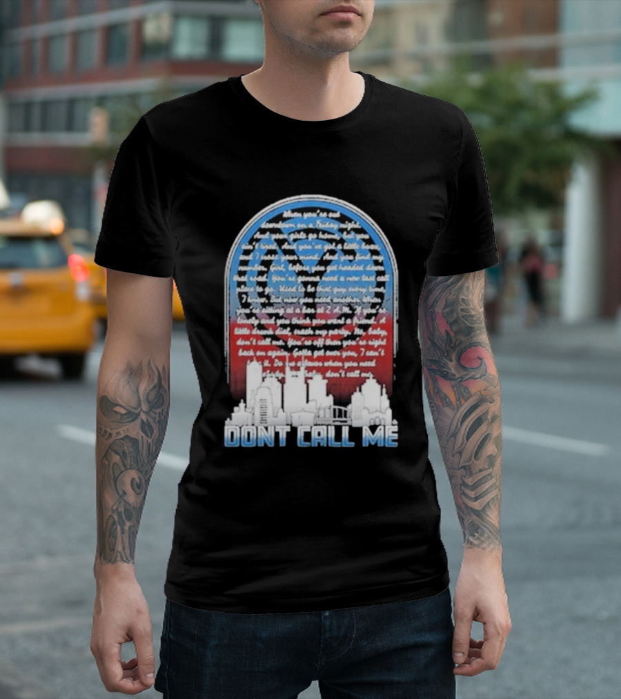 Chris Young Don’t Call Me Song Lyrics City Skyline T-Shirt