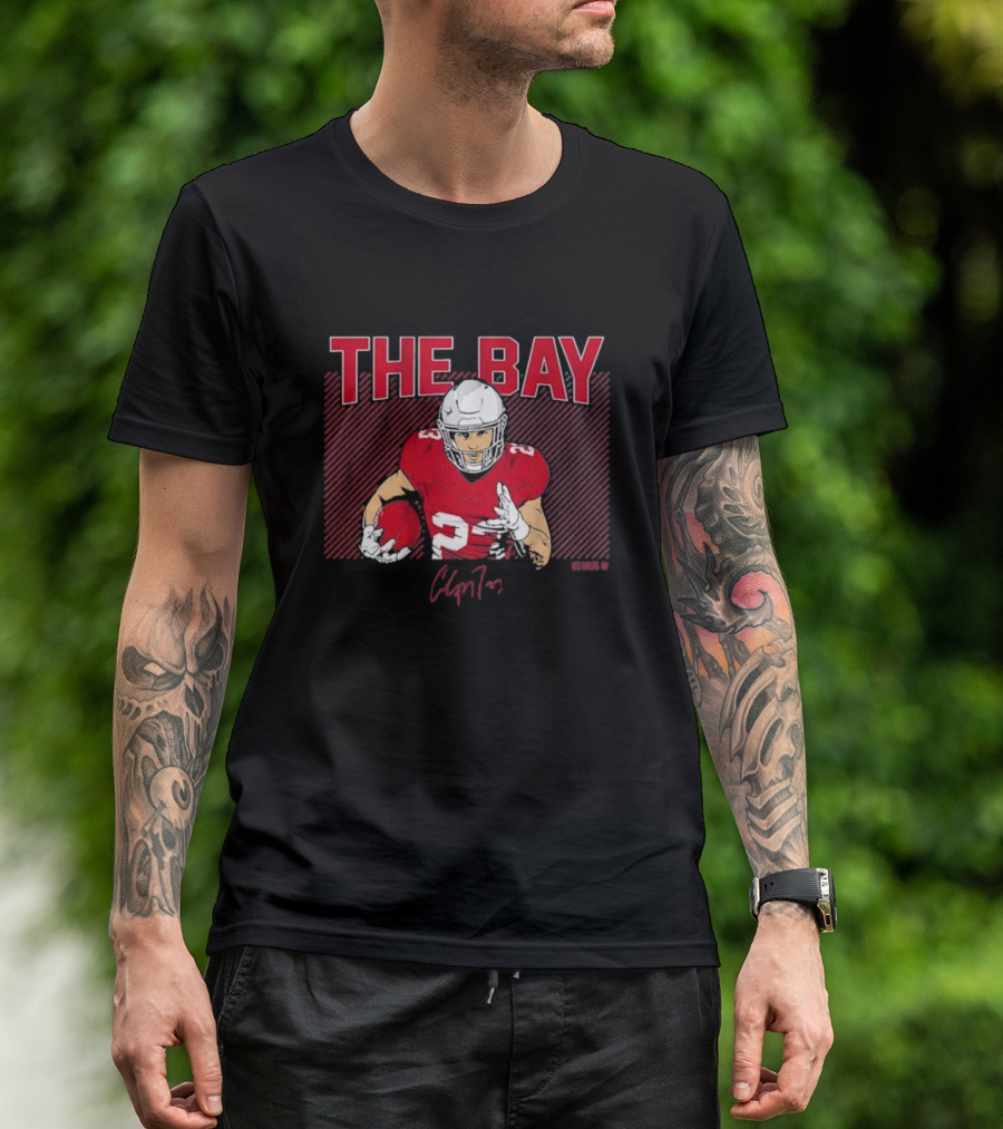 THE BAY Christian McCaffrey Red Football T-Shirt