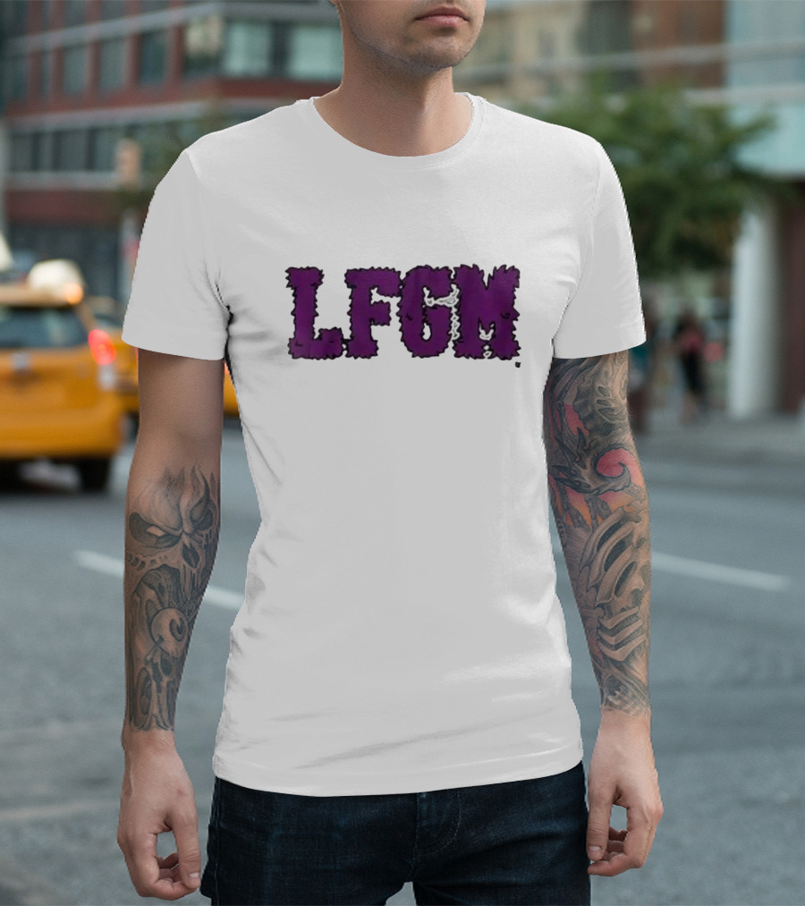 Fuzzy LFGM Purple Text T-Shirt