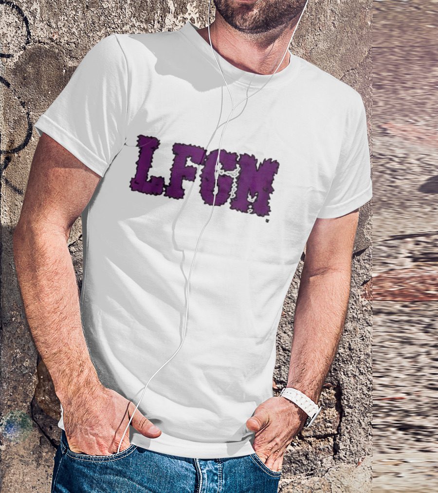 Fuzzy LFGM Purple Text T-Shirt